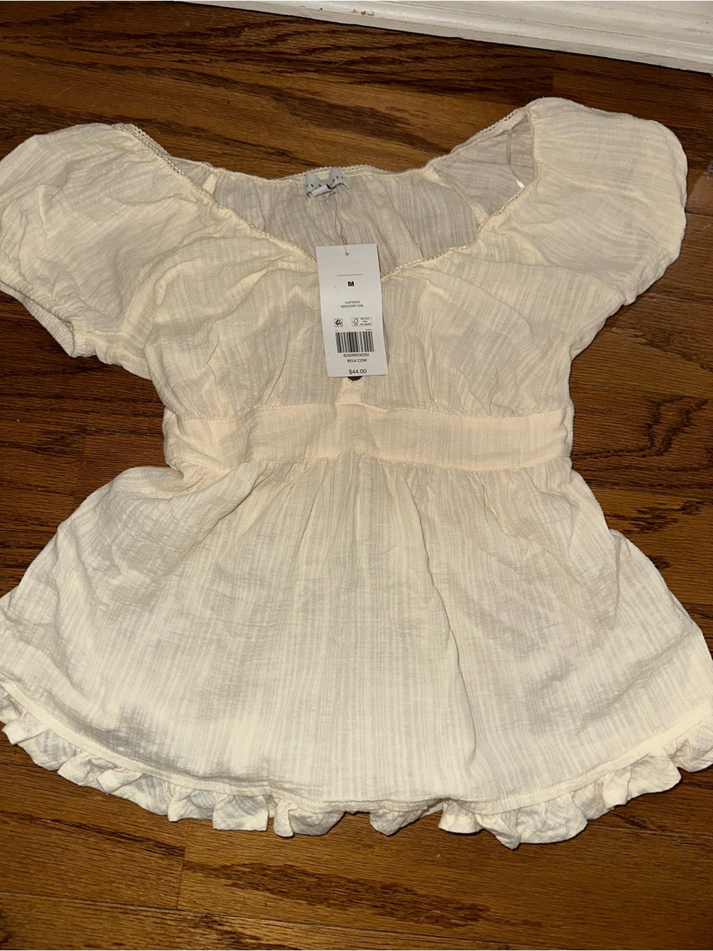 True Craft Cream Button-Front Gauze Blouse